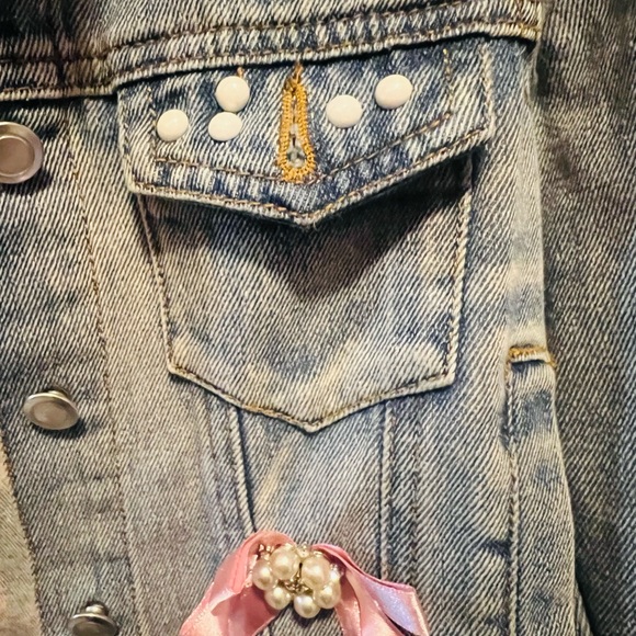 Girl’s Disney Blue Jean Castle Jacket with Embellishments - Picture 5 of 7
